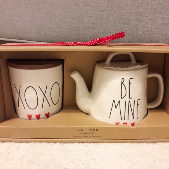Rae Dunn Other - Rae Dunn XOXO cellar hearts & BE MINE tea pot Rae Dunn Other - Rae Dunn XOXO cellar hearts & BE MINE tea pot